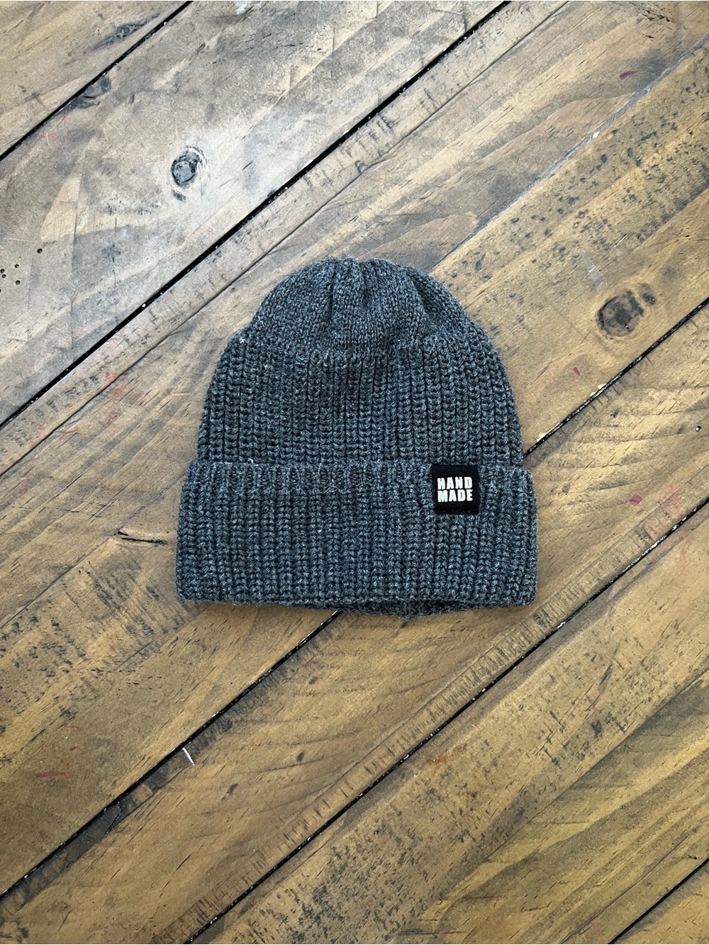 Hand Made Kids Knit Beanie Hat - Available in Black, Gray, and Tan - Picture 2 of 4
